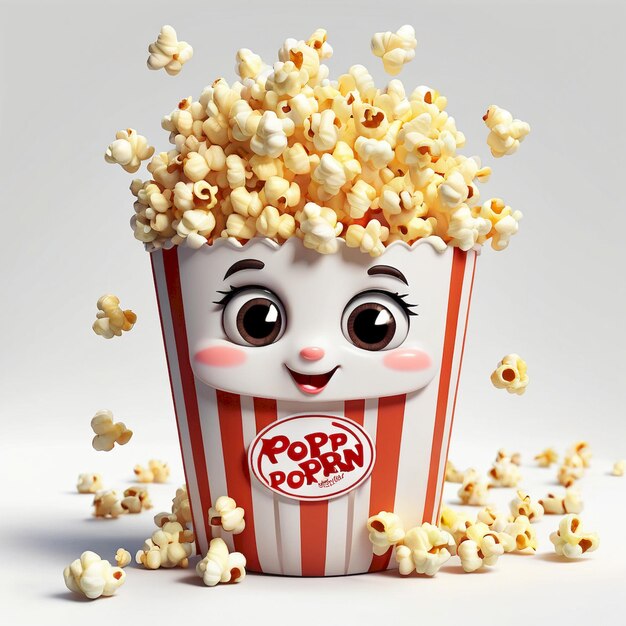 Popcorn Cartoon Ilustration Background