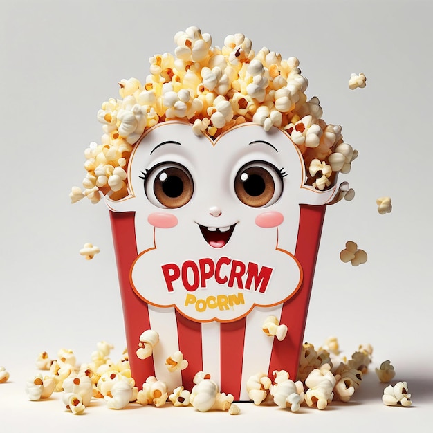 Popcorn Cartoon Ilustration Background