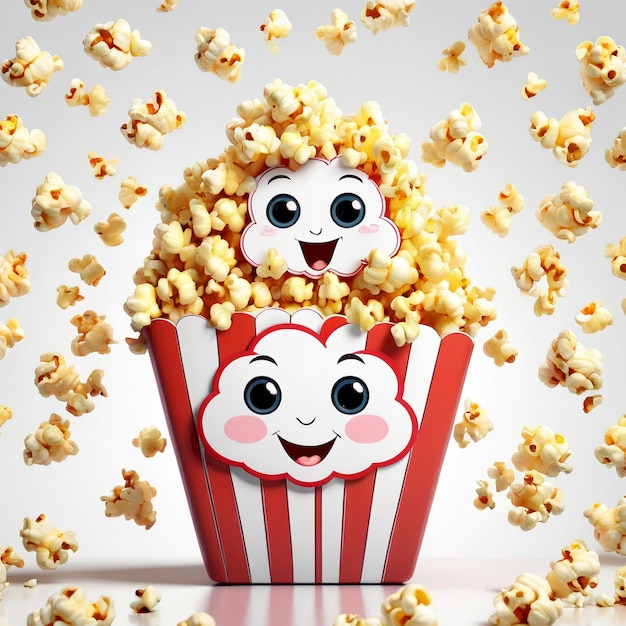 Popcorn Cartoon Ilustration Background