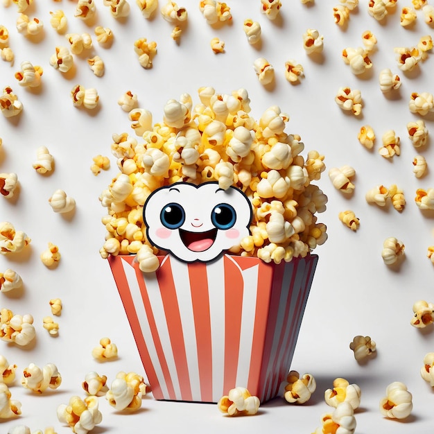 Popcorn Cartoon Ilustration Background