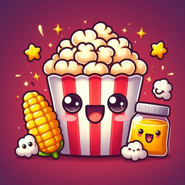 Photo popcorn cartoon