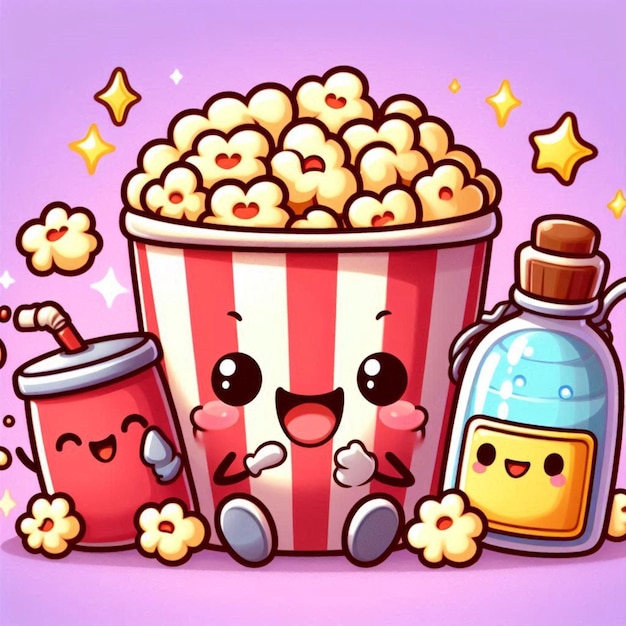 Photo popcorn cartoon