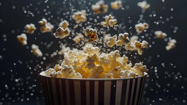 Popcorn Cinematic Snack Bursting from the Pot