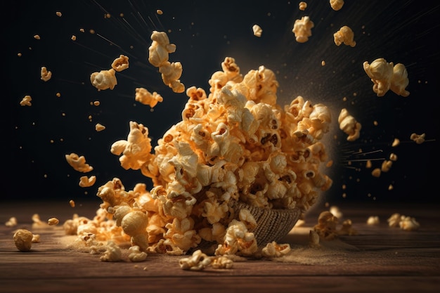 Popcorn explosion AI generated