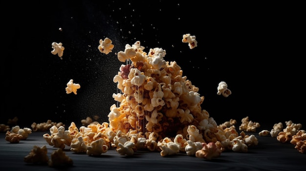 Popcorn falling generated ai image