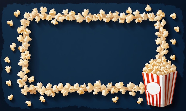 Photo popcorn forming a cartoon frame around a blank space