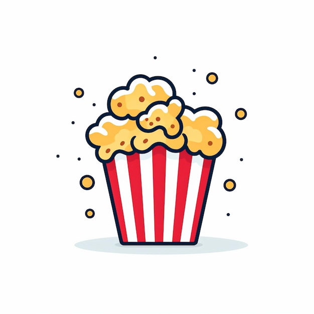 Photo popcorn icon snack and movie treat symbol art logo illustration