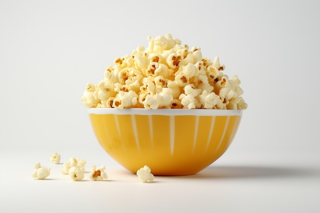 Popcorn in an isolated bowl Generative Ai