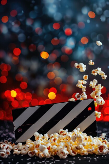 Popcorn and Movie Clapboard