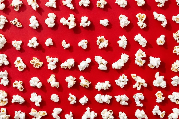 Popcorn pattern on red background