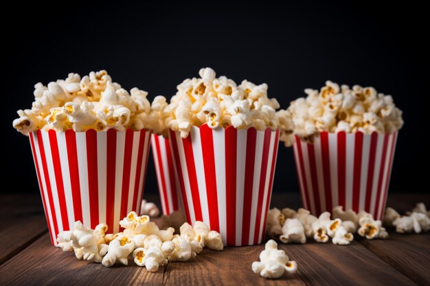 Popcorn red stripes buckets