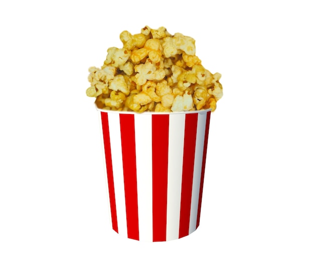 Popcorn in Small Red - White Striped Popcorn Buckets