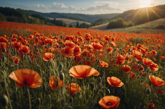 Poppy Fields Top 50 Stock photo