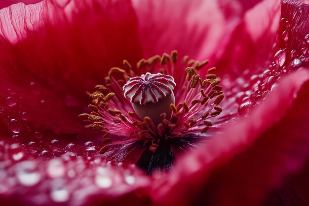 Photo poppy flower macro