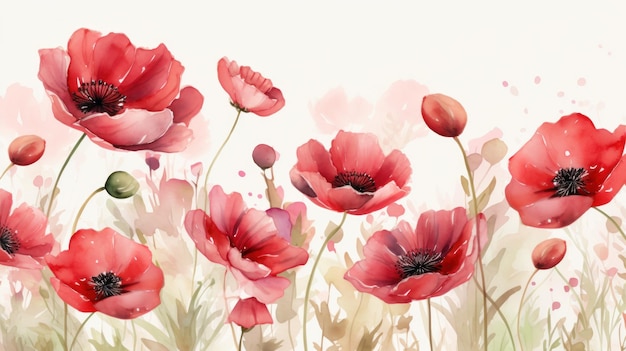 Poppy flowers isolated