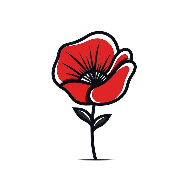 Photo poppy icon flower and nature symbol art logo illustration