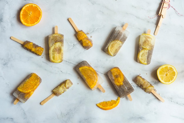 Popsicle chia and citrus