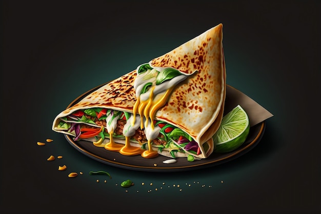 Popular Mexican Fast Food The Quesadilla a Beloved Street Cuisine Generative AI