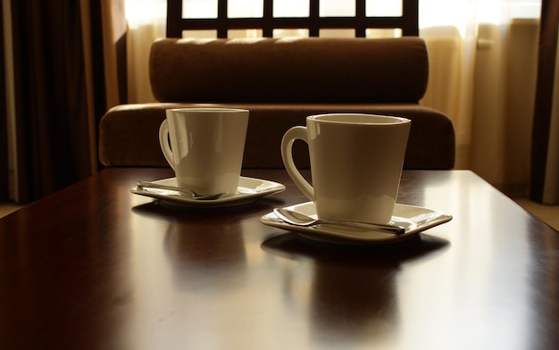 Porcelain Tea Set For Two Persons In Oriental Style Interior