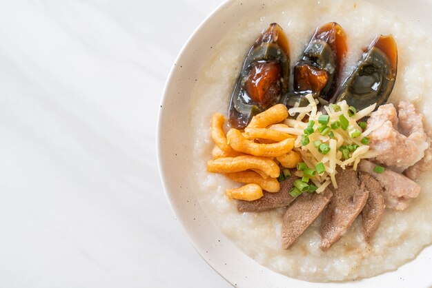 Pork Congee or Porridge with Pork bowl