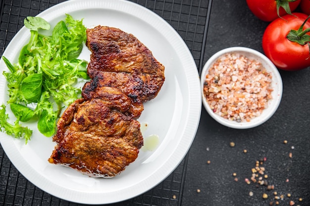 pork fried meat healthy meal food snack on the table copy space food background rustic top view