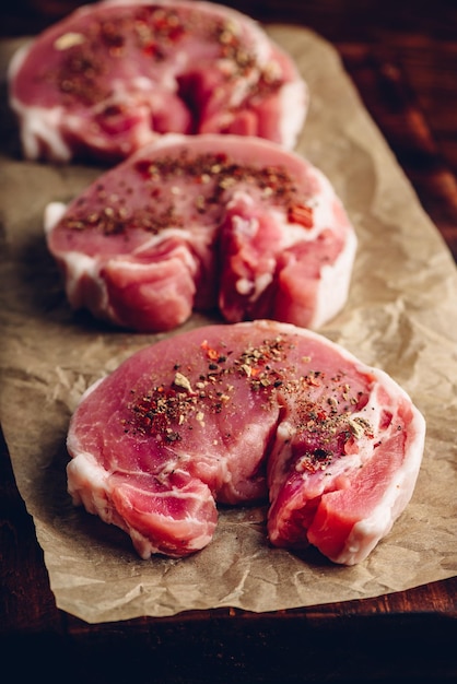 Pork loin steaks with ground spices