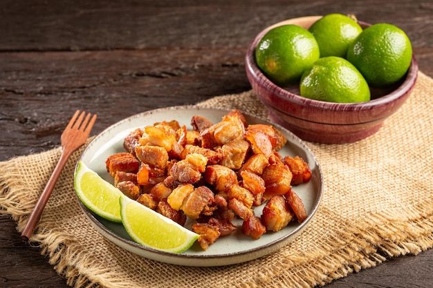 Pork rinds torresmo typical Brazilian food