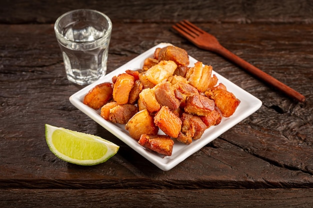 Pork rinds torresmo typical Brazilian food