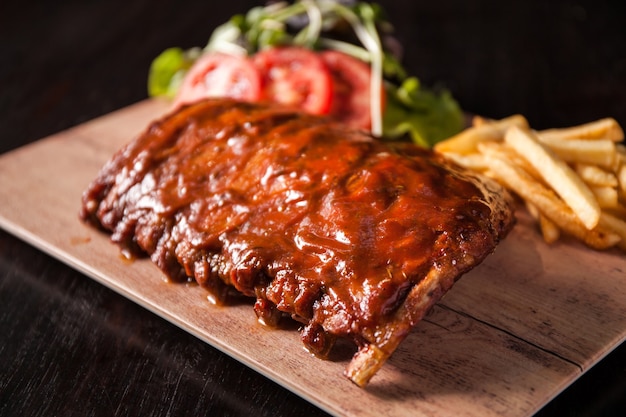 Pork spare ribs with french fries