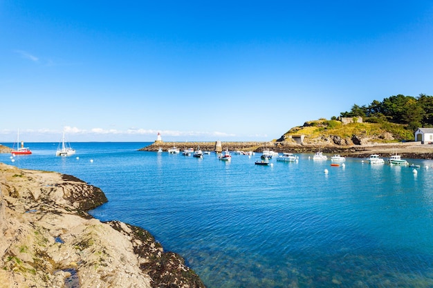 Port of Sauzon in France on the island Belle ile en Mer in the Morbihan