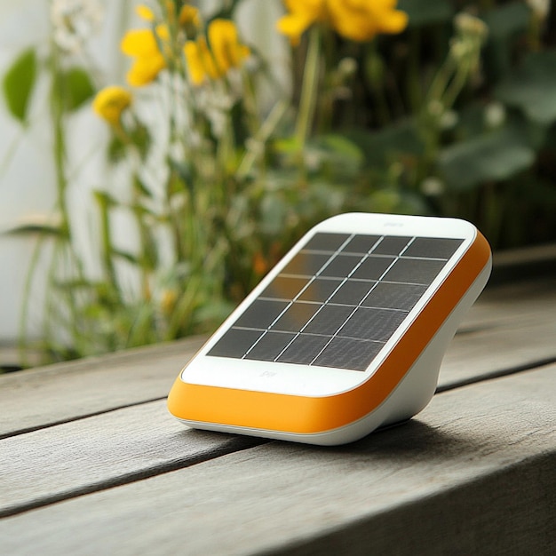 A portable solarpowered charger with a modern design and compact form