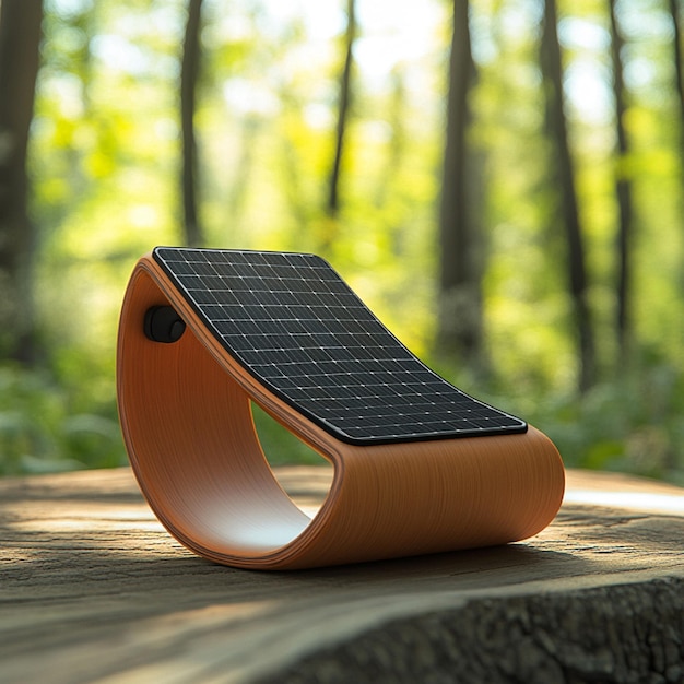 A portable solarpowered charger with a modern design and compact form