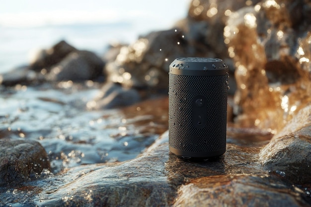 Photo portable waterproof bluetooth speaker with durable