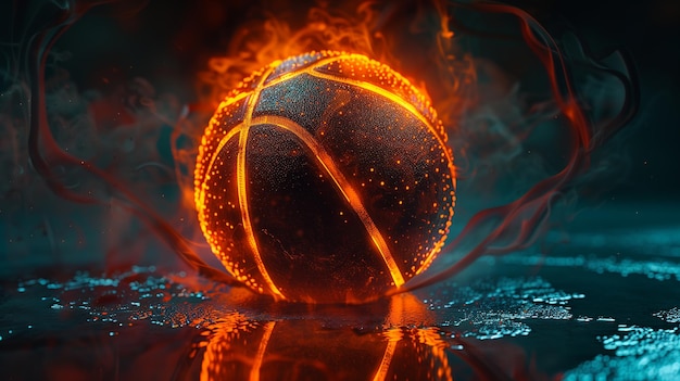 Photo portait photograph basket ball web site banner high resolution neon colors orange and black