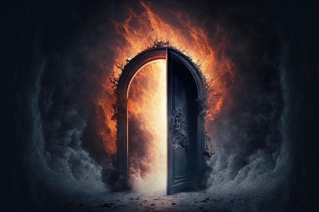 Portal to heaven and hell in the mind Idea for a religious theme