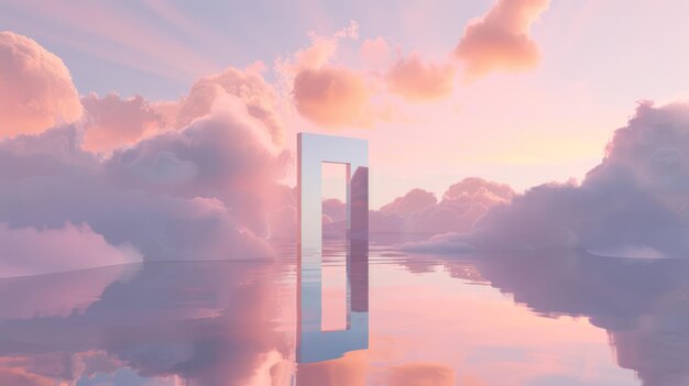 Photo a portal through the clouds