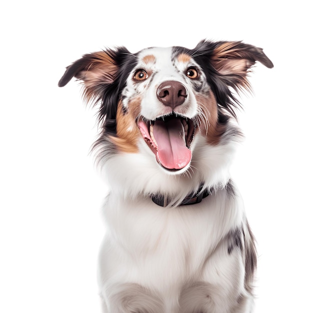 Porter of happy border collie breed dog isolated on the background Generative AI