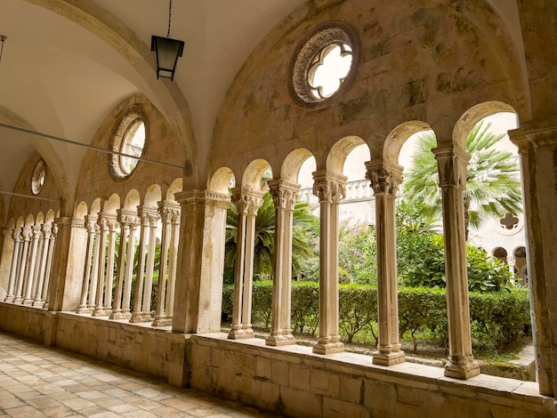 The portico of a church in Dubrovnik