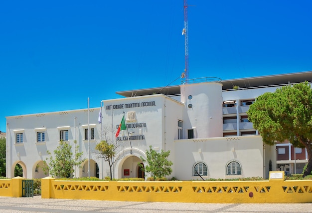 Portimao portugal  august   marine police building in portimao region algarve