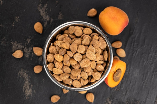 Portion of Apricot Kernels close up shot