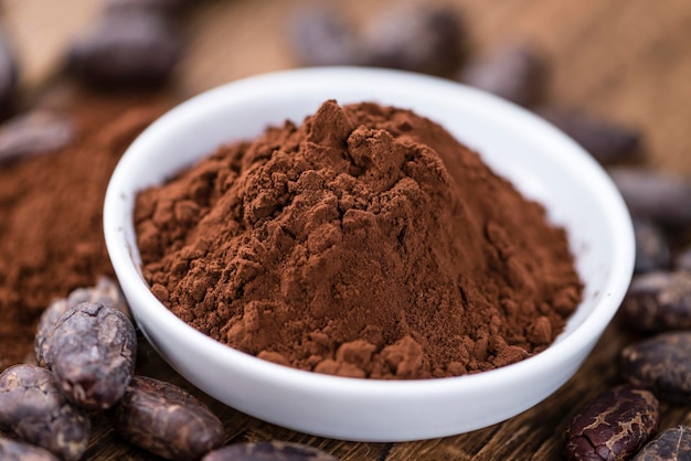 Photo portion of cocoa powder