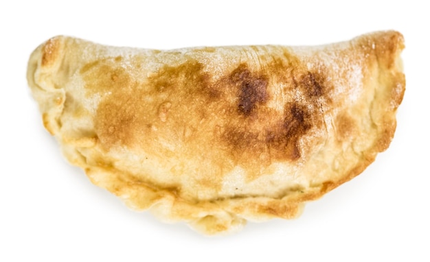 Portion of Empanadas isolated on white background selective focus