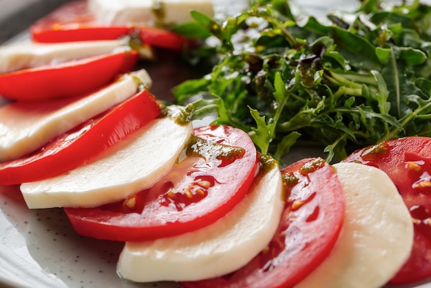 Portion of fresh caprese salad