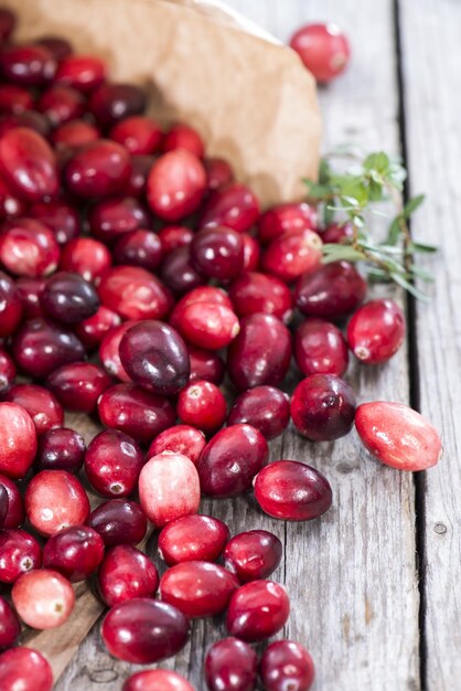 Portion of fresh Cranberries