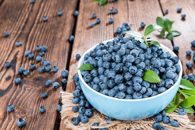 Portion of fresh harvested Blueberries