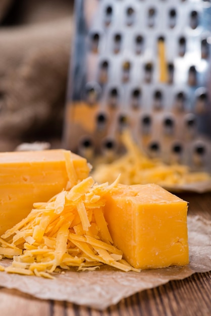 Portion of grated Cheddar