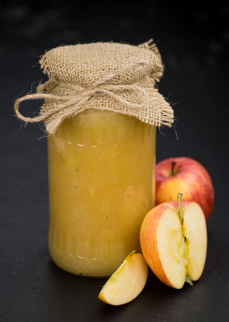 Portion of homemade Applesauce selective focus