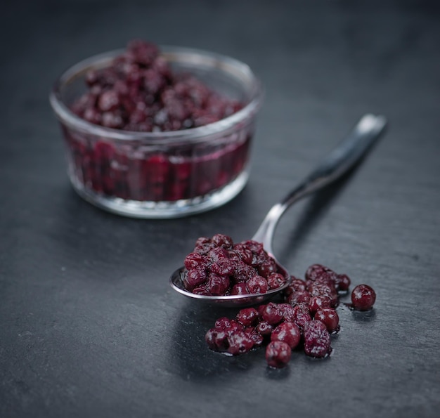 Portion of Preserved Blueberries