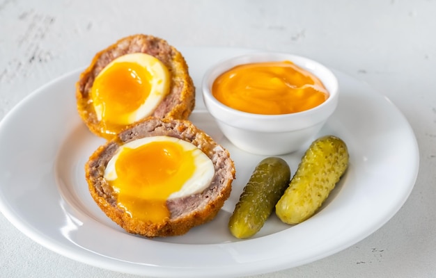 Portion of Scotch egg