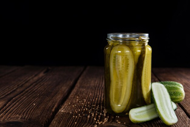 Portion of sliced and pickled Cucumbers